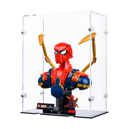 Iron Spider-Man Bust Display Case for LEGO 76326