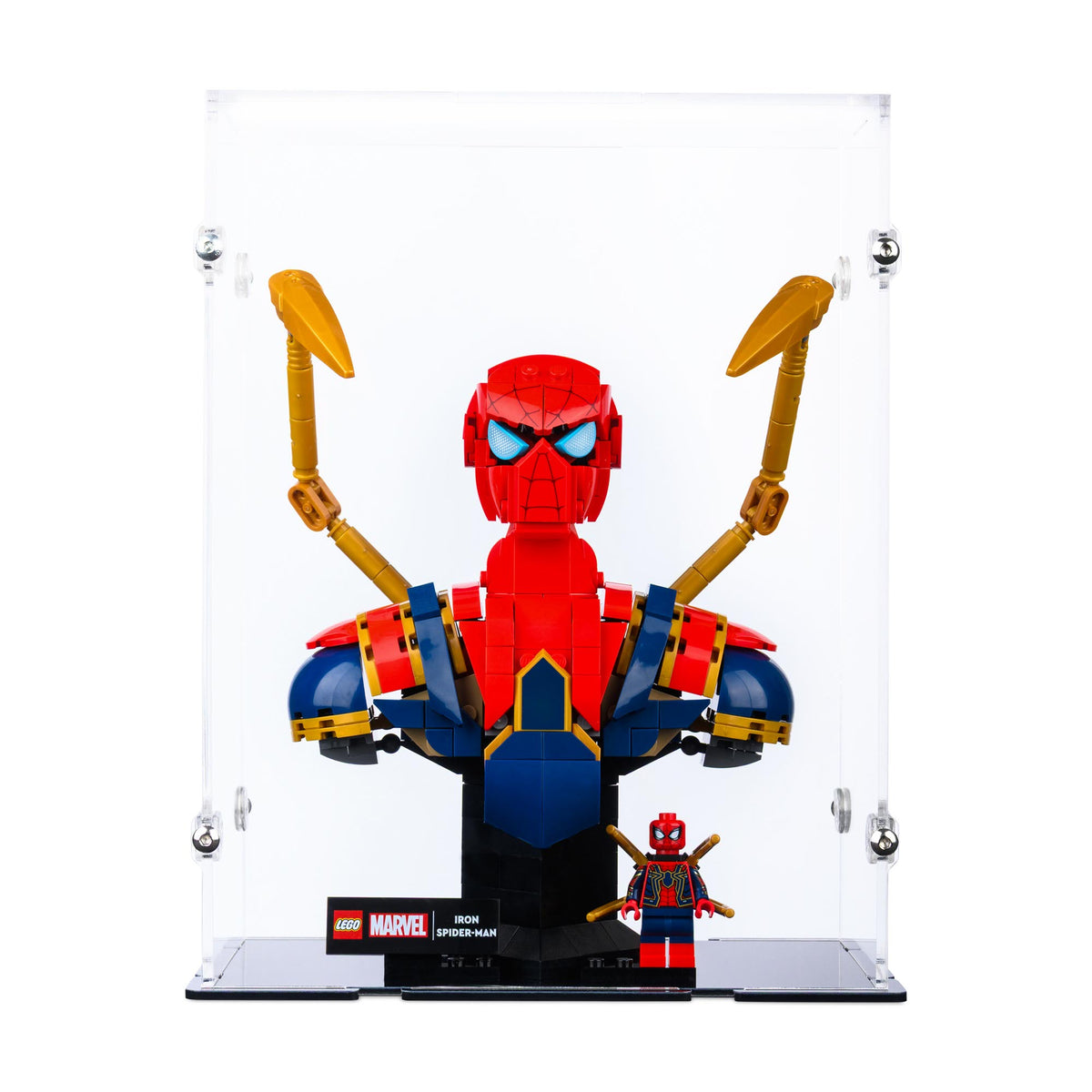 Iron Spider-Man Bust Display Case for LEGO 76326