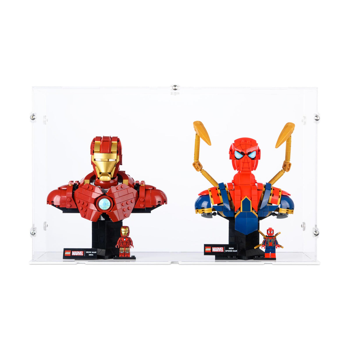 2x LEGO Super Hero Busts Display Case