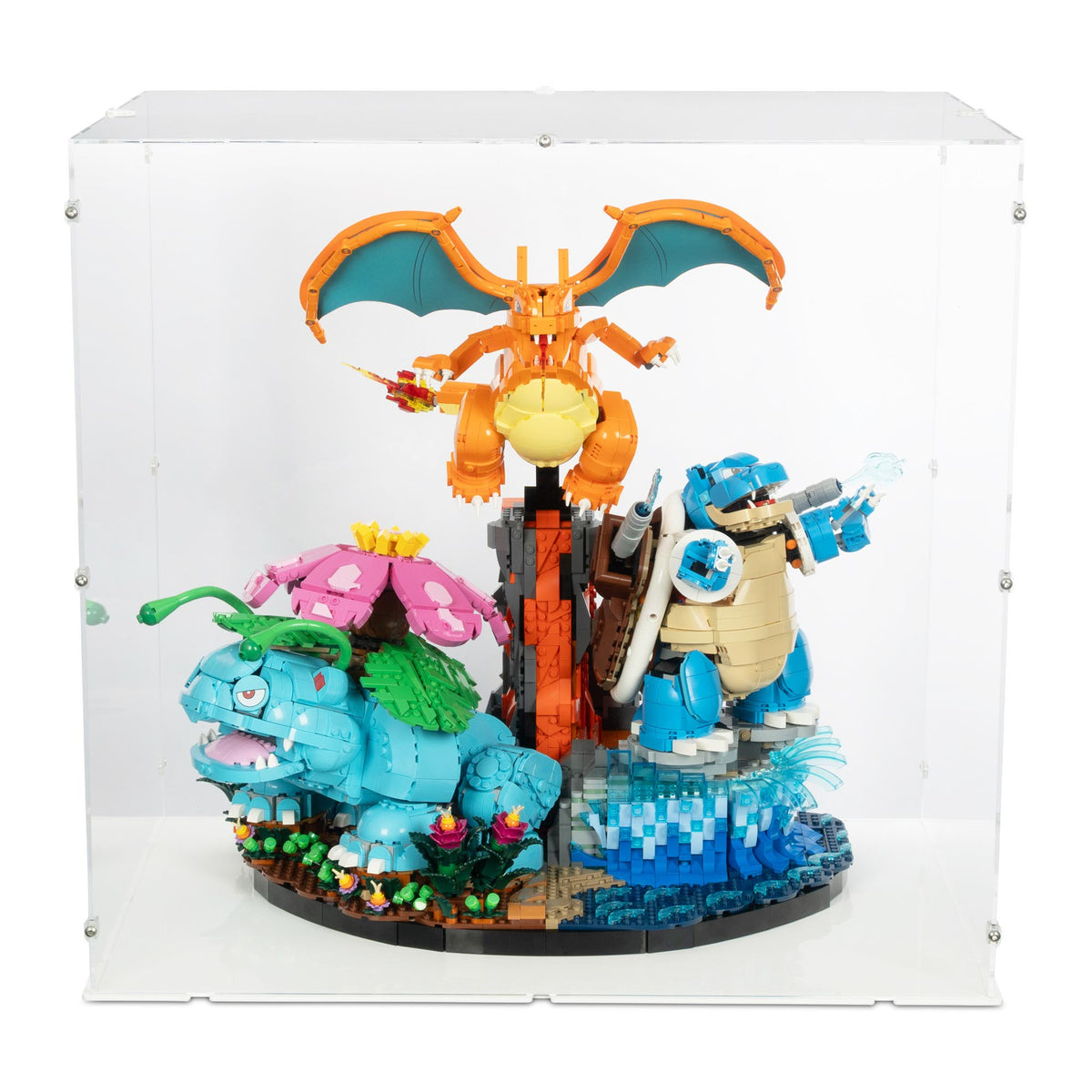 Pokémon Venusaur, Charizard and Blastoise Display Case for LEGO 72153