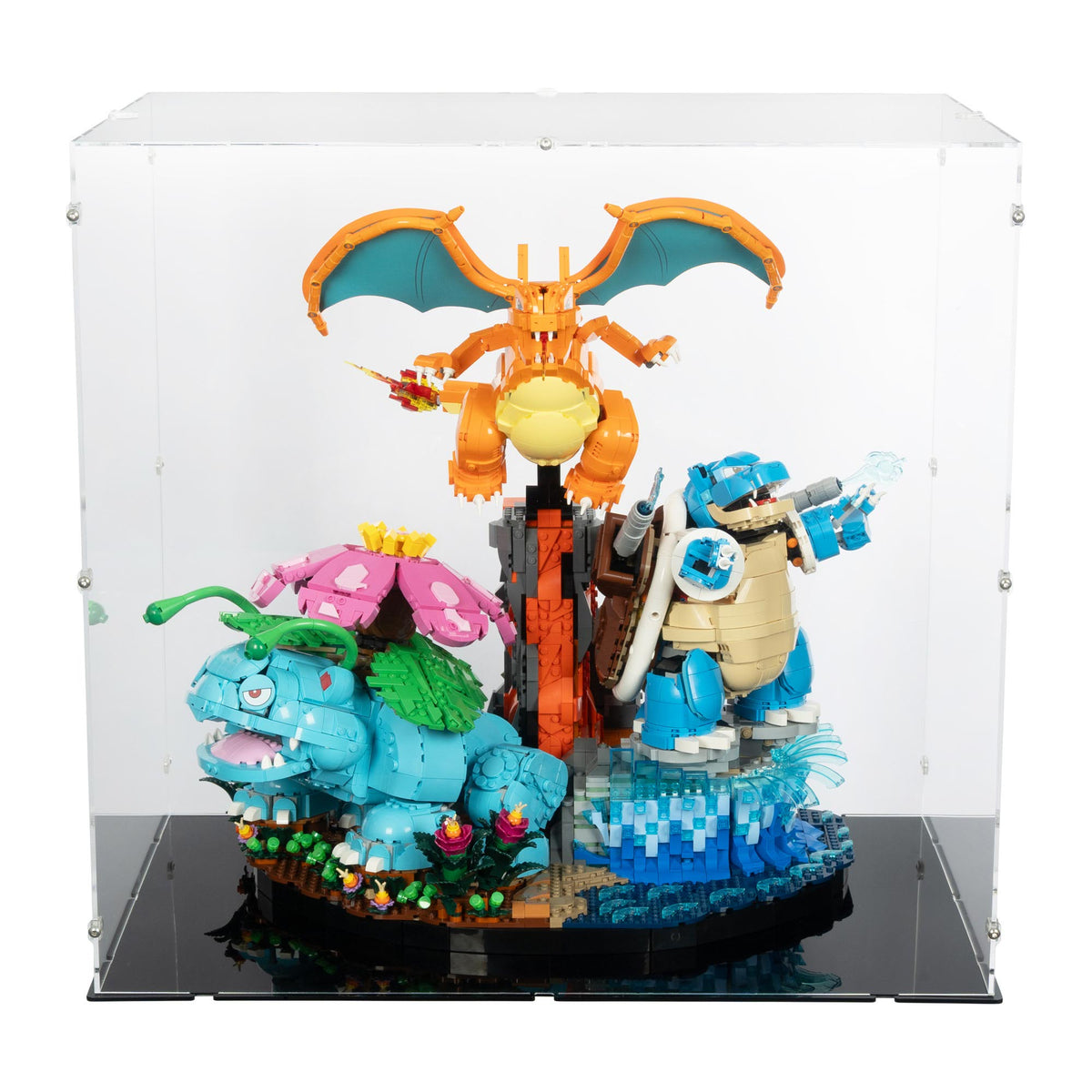 Pokémon Venusaur, Charizard and Blastoise Display Case for LEGO 72153