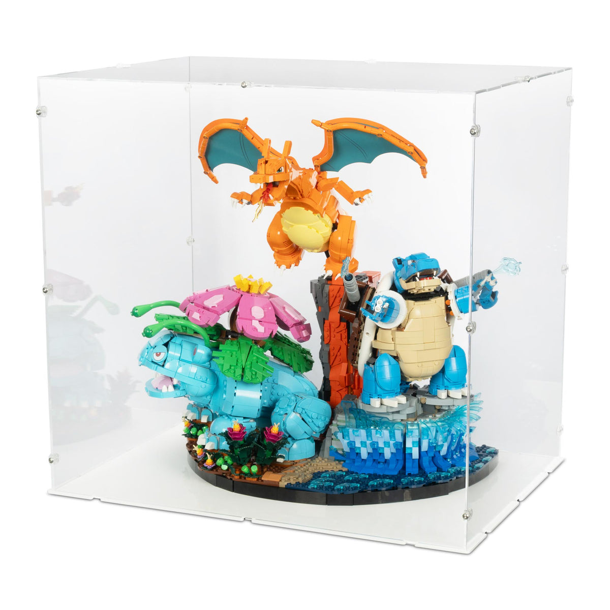 Pokémon Venusaur, Charizard and Blastoise Display Case for LEGO 72153