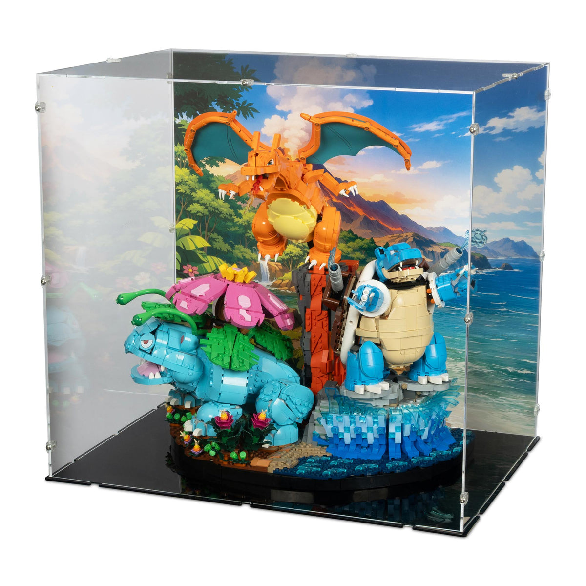 Pokémon Venusaur, Charizard and Blastoise Display Case for LEGO 72153