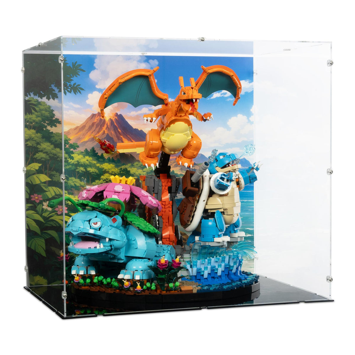 Pokémon Venusaur, Charizard and Blastoise Display Case for LEGO 72153