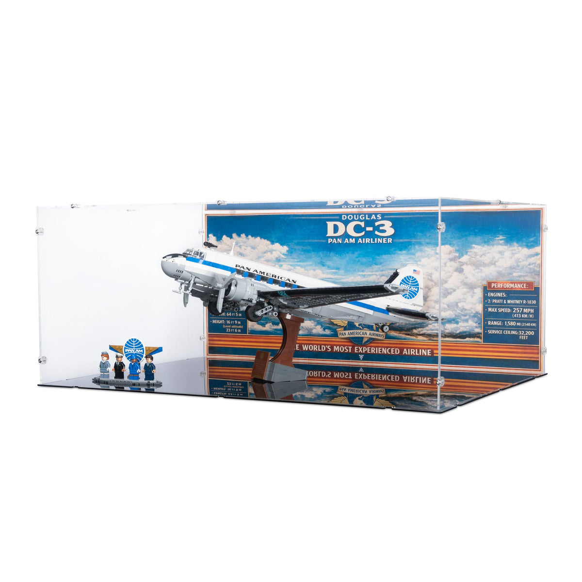 Douglas DC-3 PAN AM Airliner Display Case for LEGO 11378