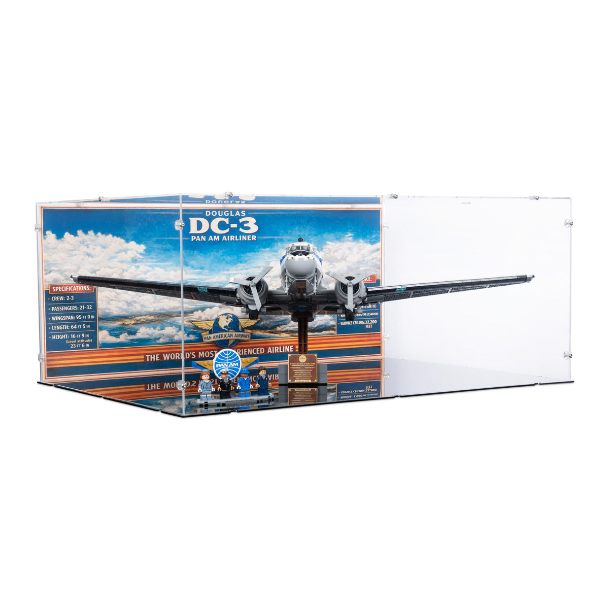 Douglas DC-3 PAN AM Airliner Display Case for LEGO 11378