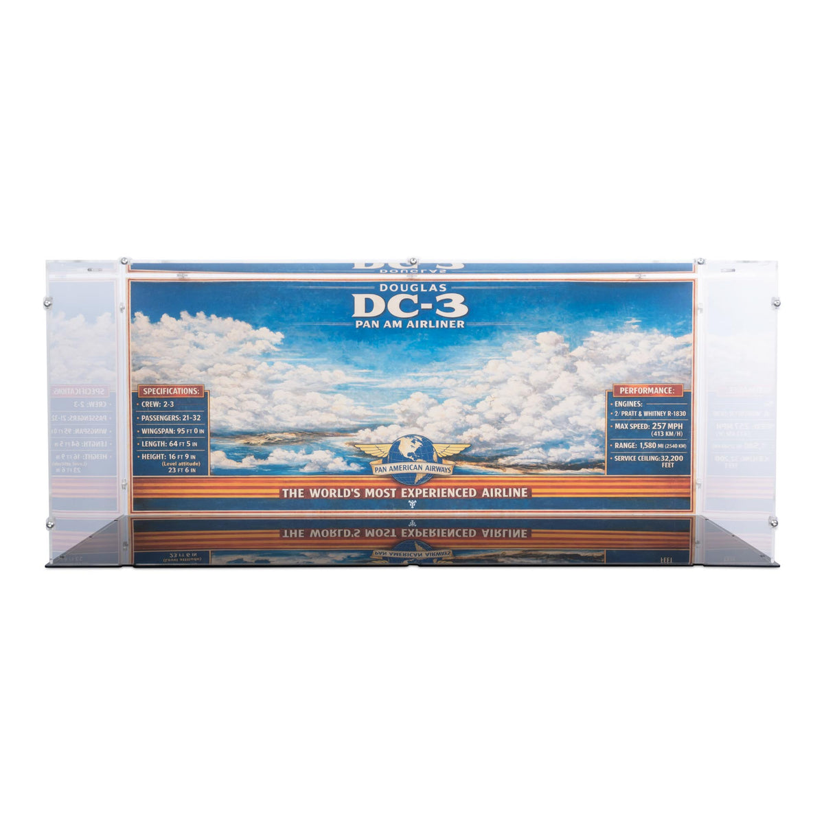 Douglas DC-3 PAN AM Airliner Display Case for LEGO 11378