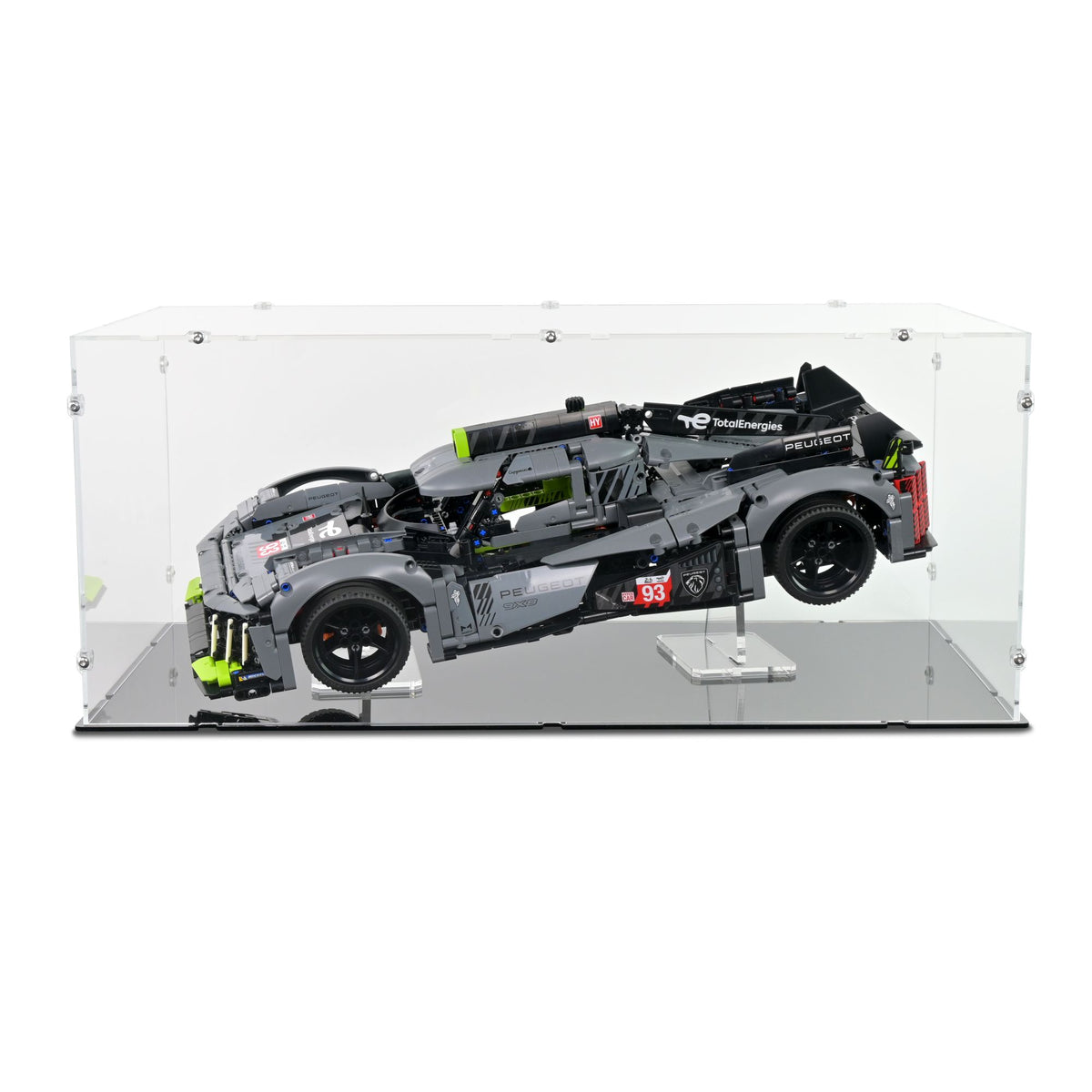 Peugeot 9X8 24H Le Mans Hybrid Hypercar Display Case & Stand for LEGO 42156