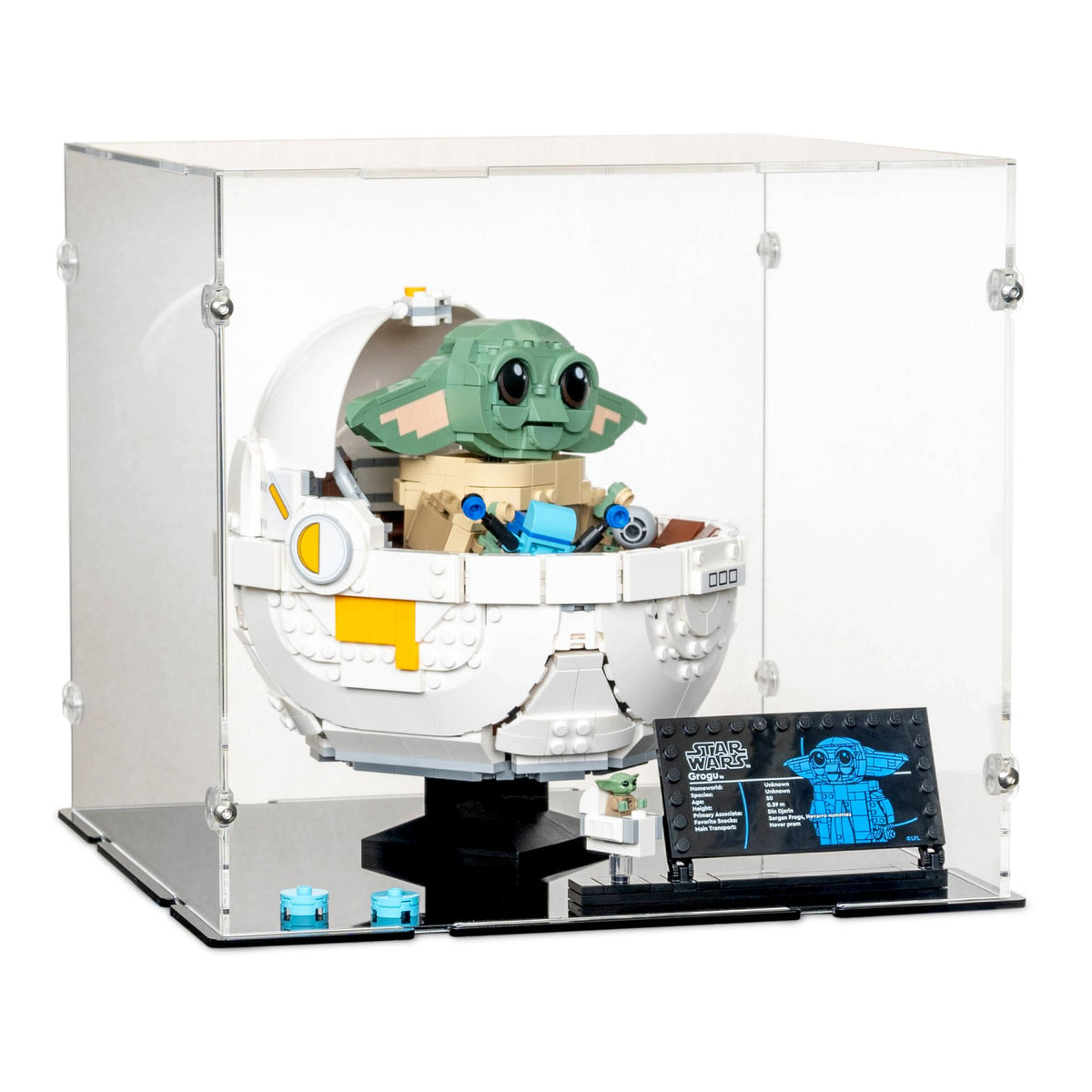 Grogu with Hover Pram Display Case for LEGO 75403