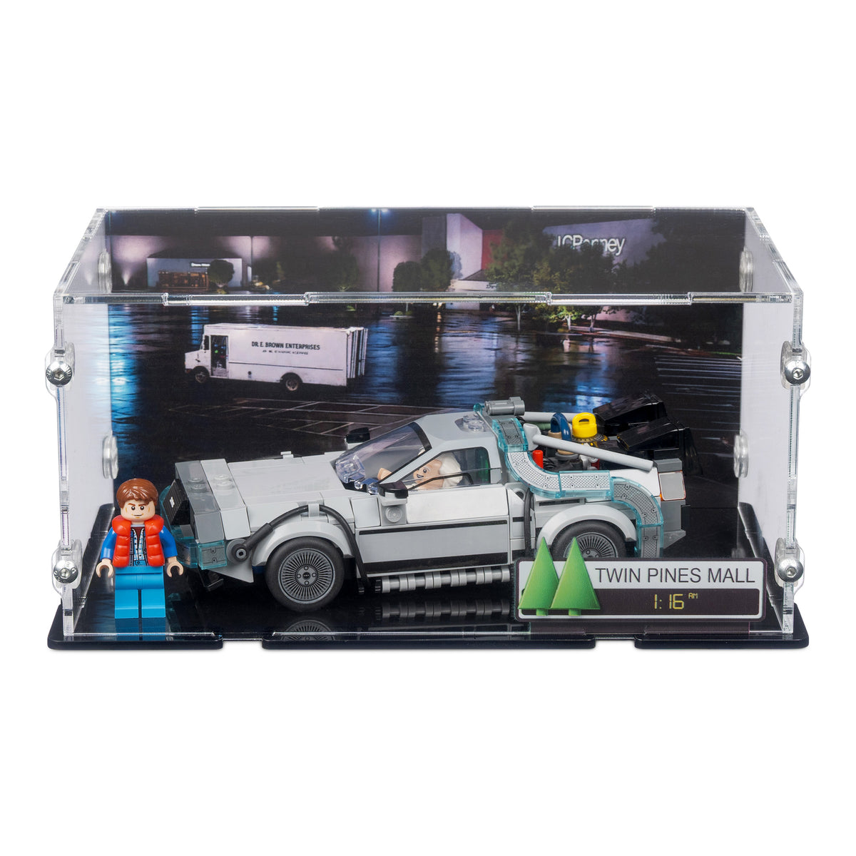 Time Machine from Back to the Future Display Case for LEGO 77256