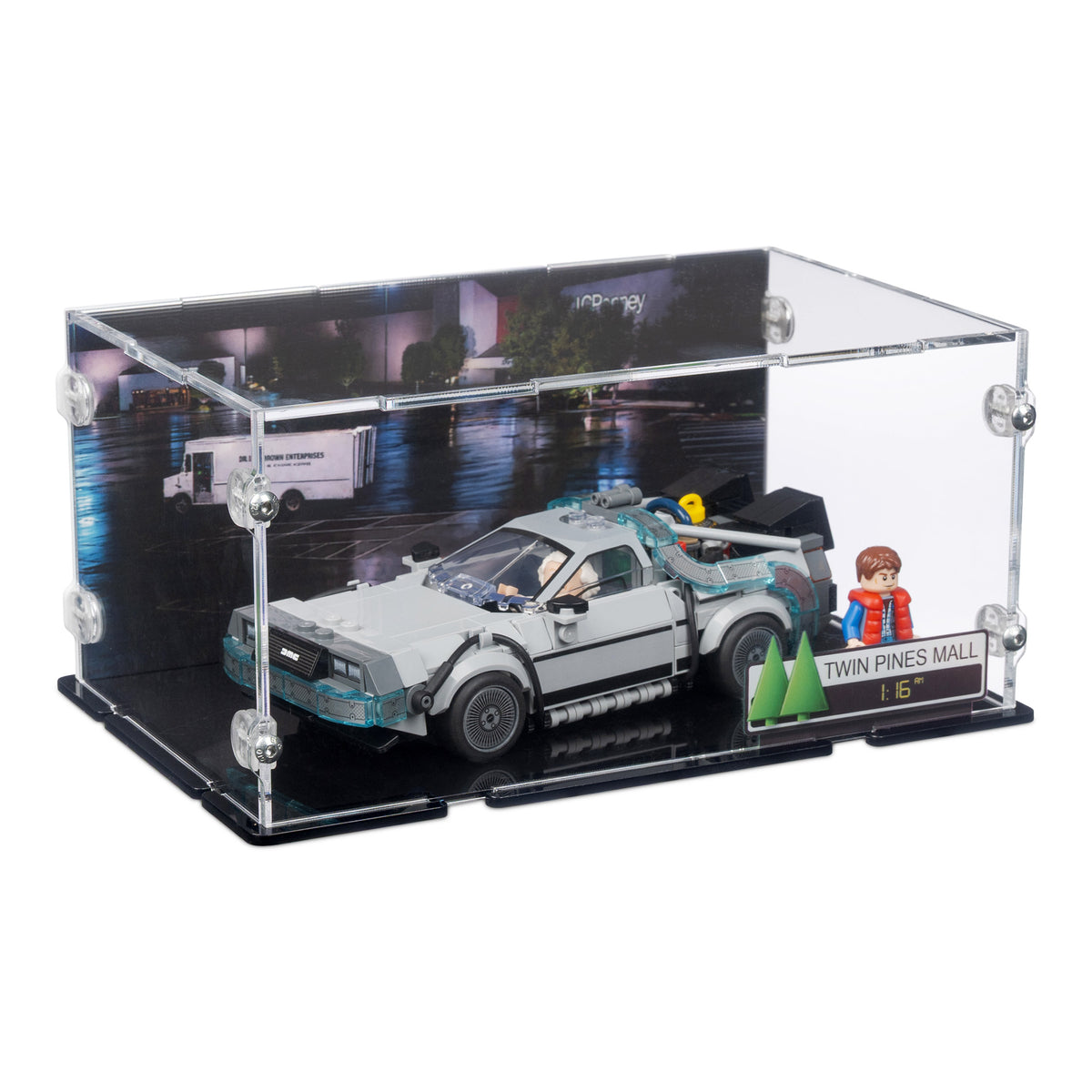 Time Machine from Back to the Future Display Case for LEGO 77256