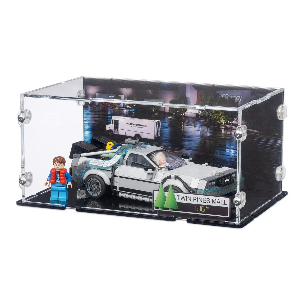 Time Machine from Back to the Future Display Case for LEGO 77256