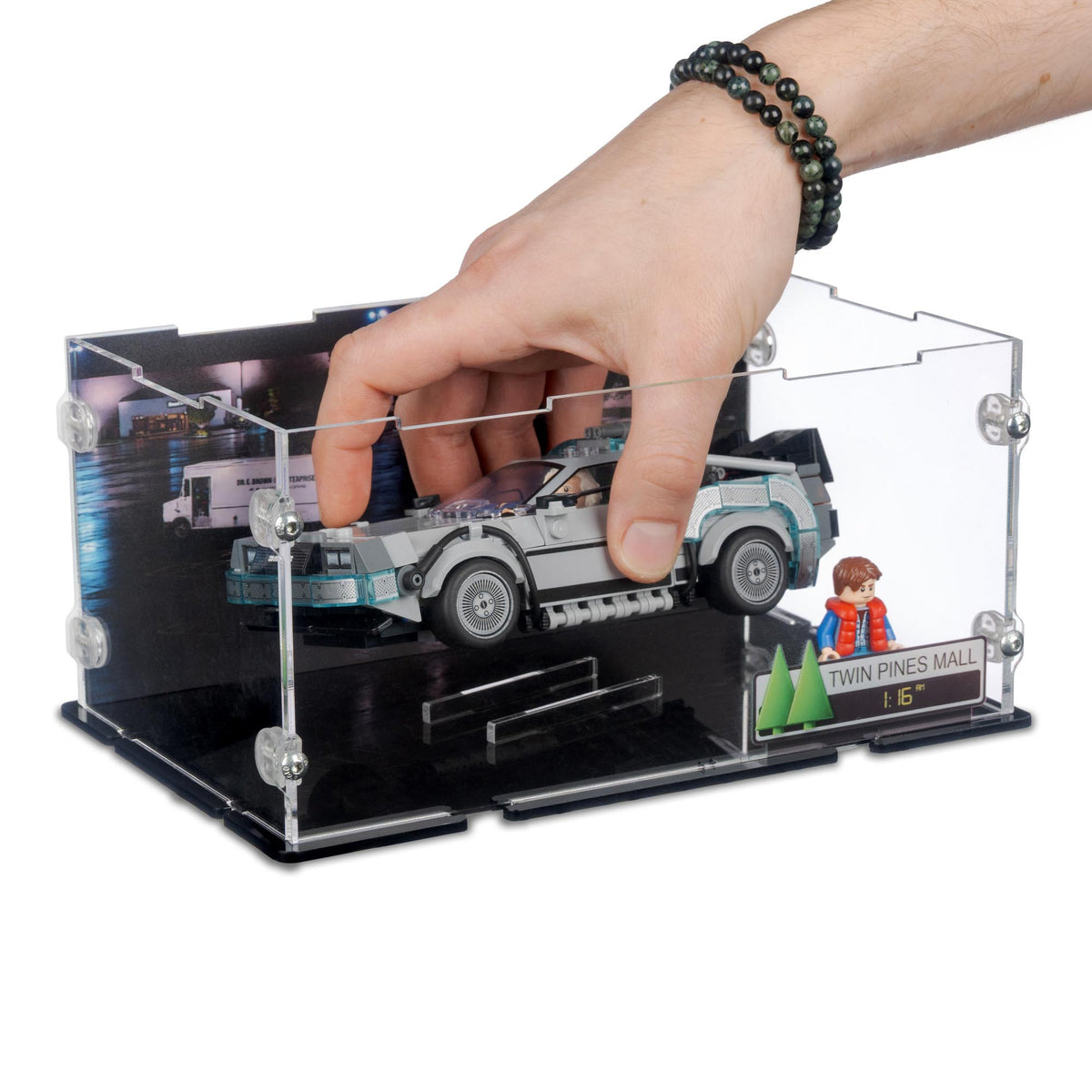Time Machine from Back to the Future Display Case for LEGO 77256