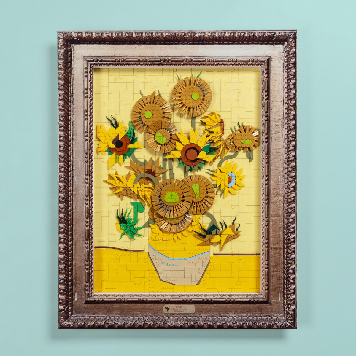 Special Edition Vincent Van Gogh Sunflowers Wall Mounted Display Case for LEGO 31215