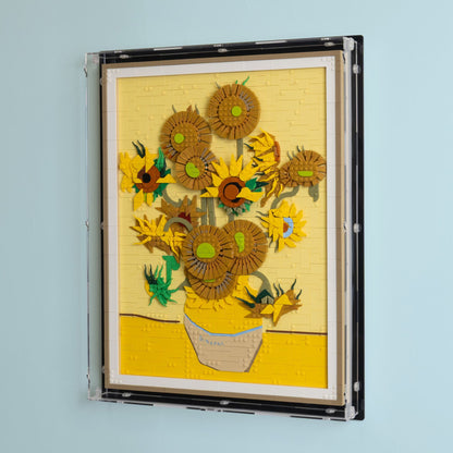 Vincent Van Gogh Sunflowers Wall Mounted Display Case for LEGO 31215