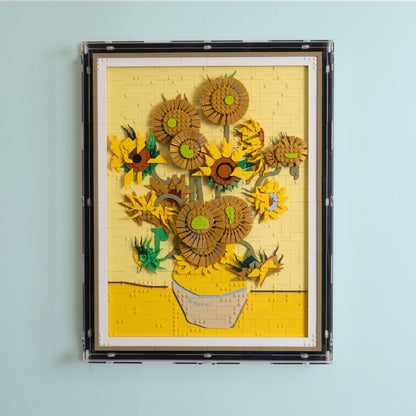 Vincent Van Gogh Sunflowers Wall Mounted Display Case for LEGO 31215