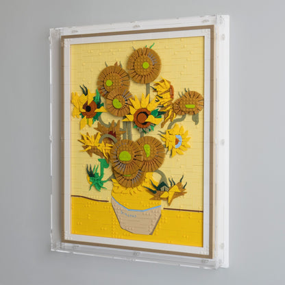 Vincent Van Gogh Sunflowers Wall Mounted Display Case for LEGO 31215