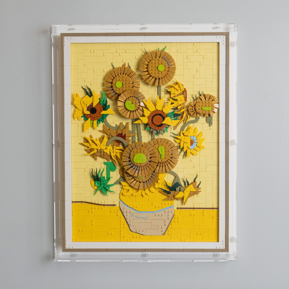 Vincent Van Gogh Sunflowers Wall Mounted Display Case for LEGO 31215