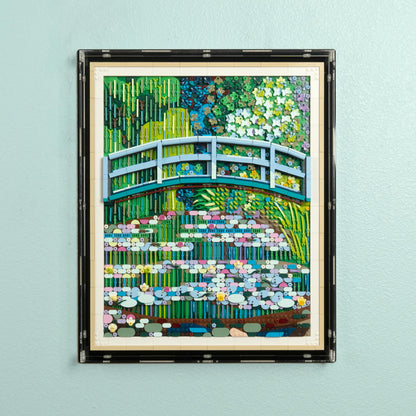 Claude Monet Bridge over a Pond of Water Lilies Wall Mounted Display Case for LEGO 31220