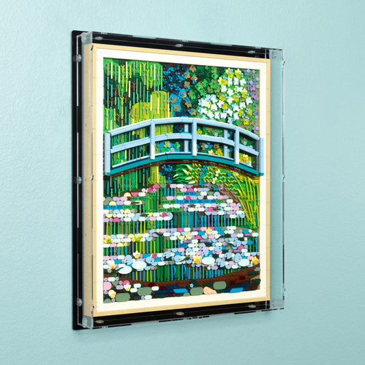 Claude Monet Bridge over a Pond of Water Lilies Wall Mounted Display Case for LEGO 31220