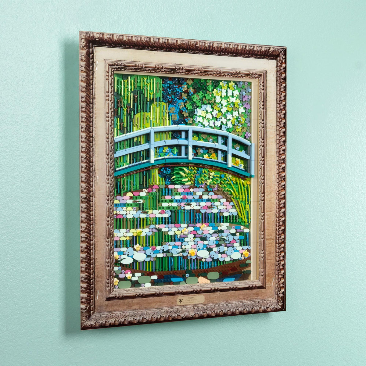 Special Edition Claude Monet Bridge over a Pond of Water Lilies Wall Mounted Display Case for LEGO 31220