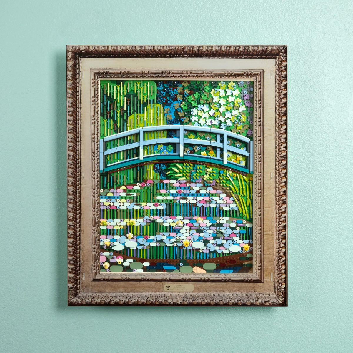Special Edition Claude Monet Bridge over a Pond of Water Lilies Wall Mounted Display Case for LEGO 31220