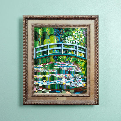 Special Edition Claude Monet Bridge over a Pond of Water Lilies Wall Mounted Display Case for LEGO 31220