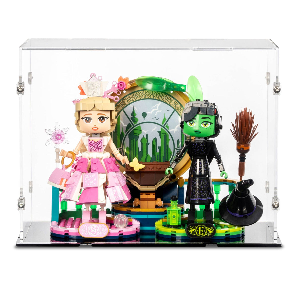 Wicked Elphaba & Glinda Figures Display Case for LEGO 75682