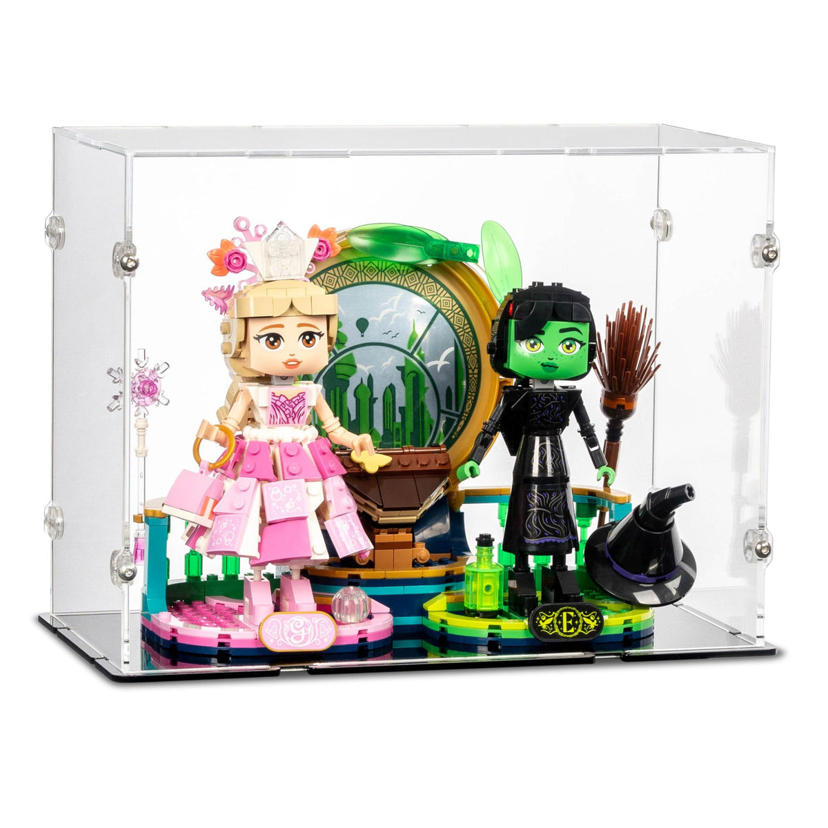 Wicked Elphaba & Glinda Figures Display Case for LEGO 75682