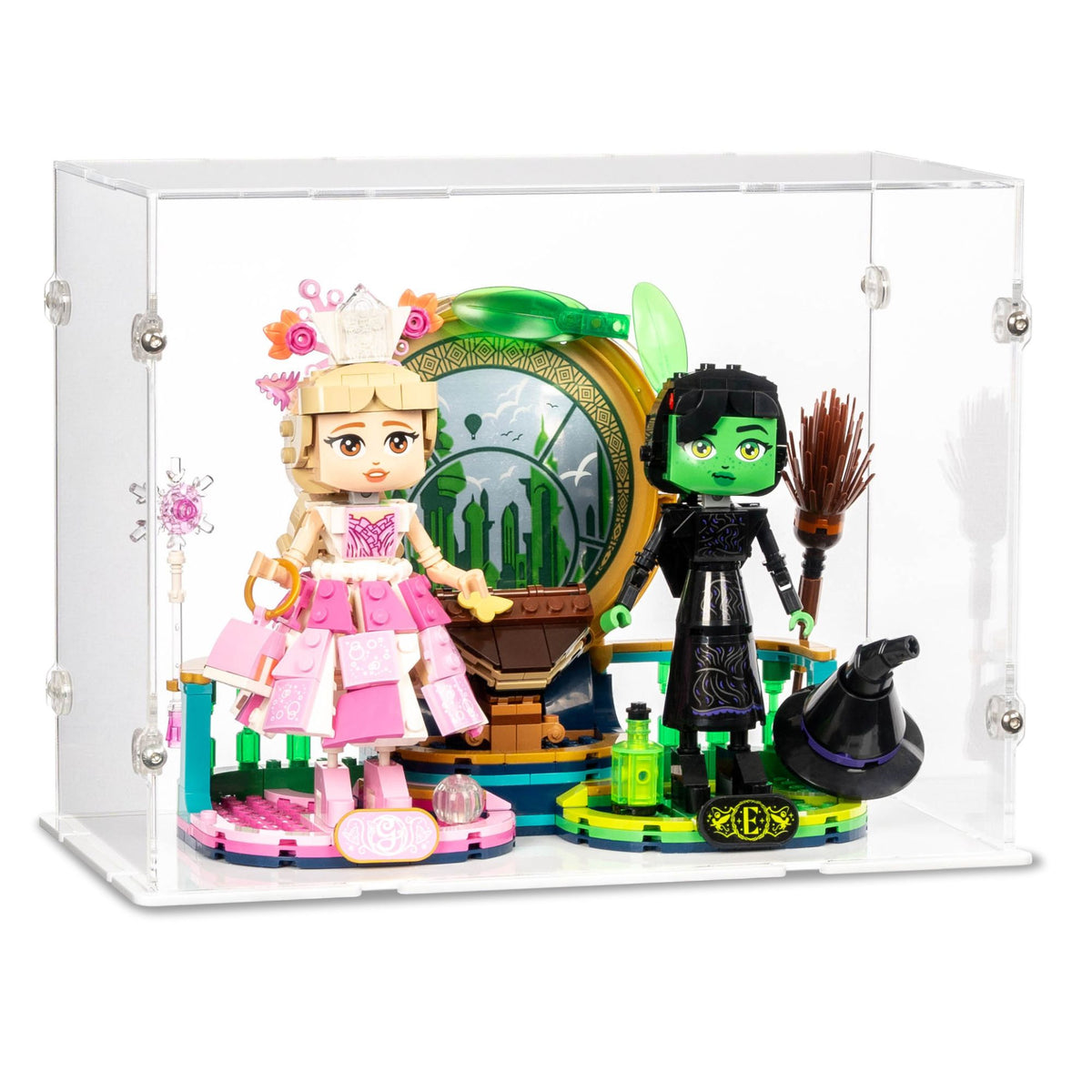Wicked Elphaba & Glinda Figures Display Case for LEGO 75682