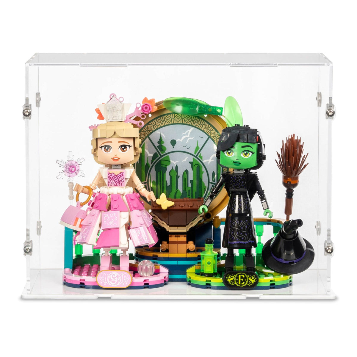 Wicked Elphaba & Glinda Figures Display Case for LEGO 75682