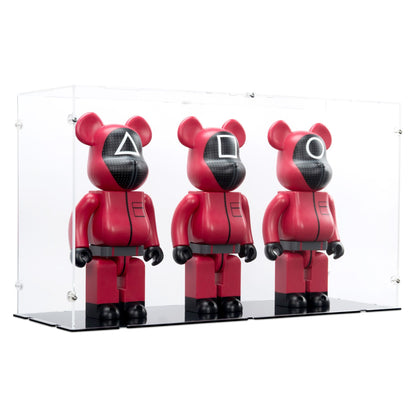 3x 400% Bearbrick Squid Game Guards Display Case