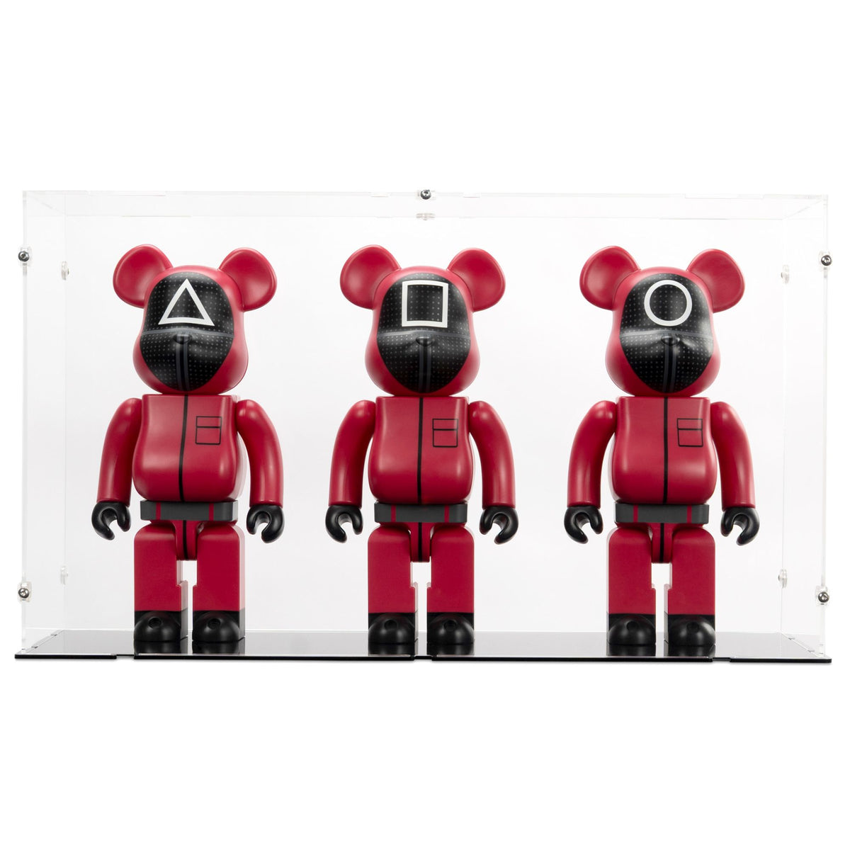 3x 400% Bearbrick Squid Game Guards Display Case