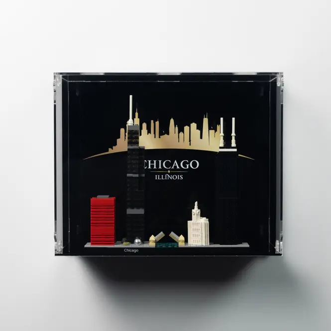 lego chicago architecture acrylic wall display case