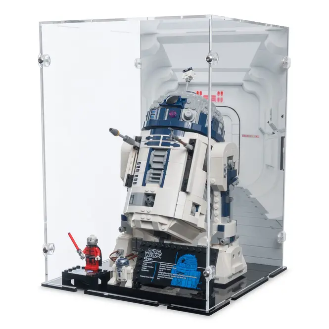 r2-d2 2024 lego display case with background