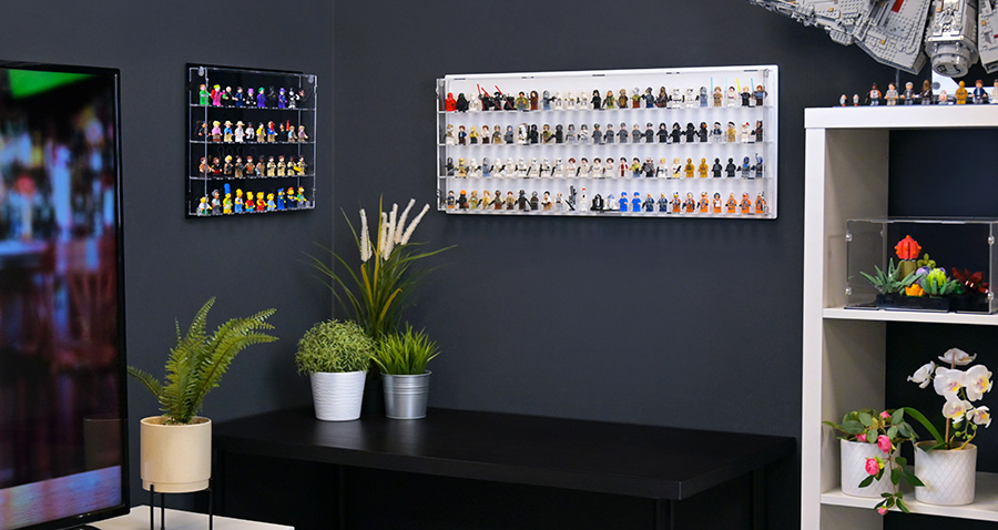 LEGO minifigure wall-mounted display case