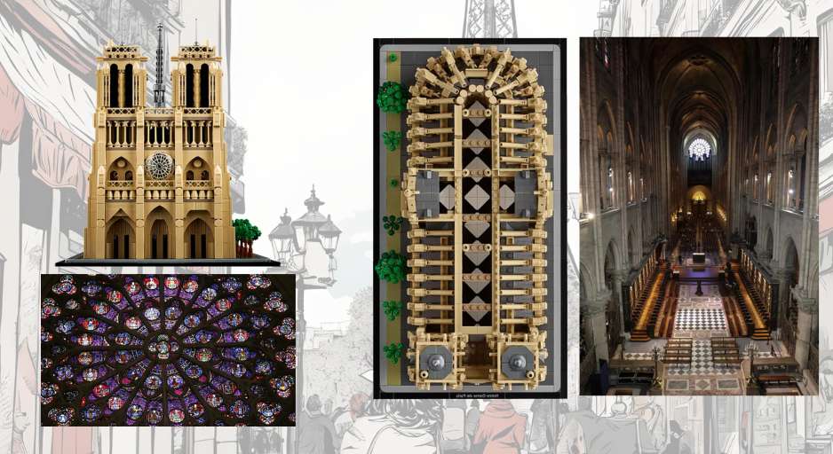inside of Notre-Dame both real and in LEGO form