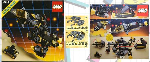 picture of LEGO Blacktron 6954 and instruction sheet