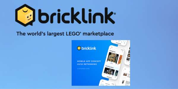 picture of bricklink logo and picture of bricklink mobile app screen