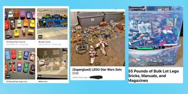 pictures of ebay and facebook market place LEGO listings