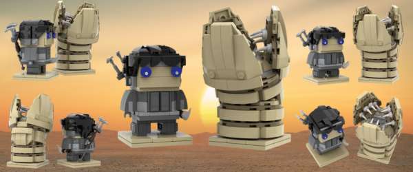 LEGO Paul Atreides Brickheadz and sandworm brickheadz