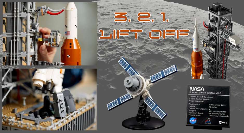 Picture of LEGO Orion module and features of LEGO Artemis features