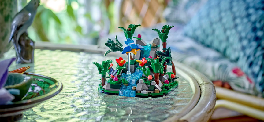 beautiful LEGO green flowery rainforest model