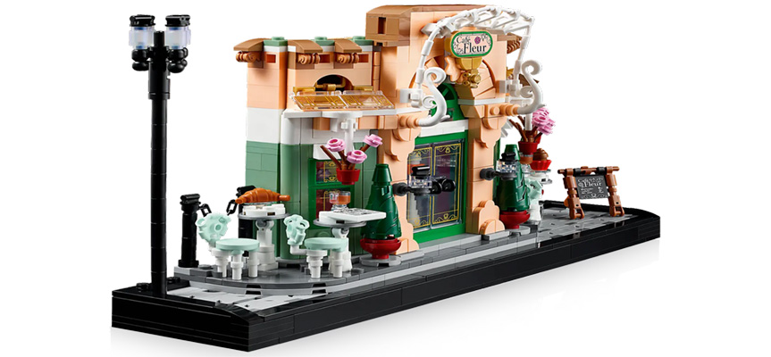 side view of lego icons french cafe restaurant set