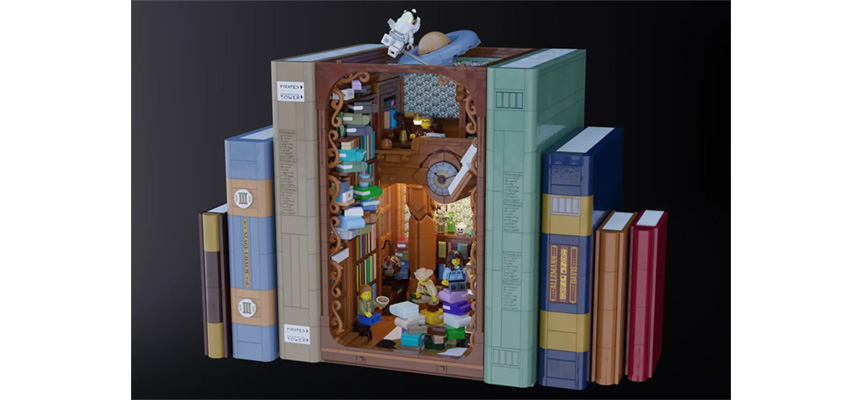 lego moc book nook design idea