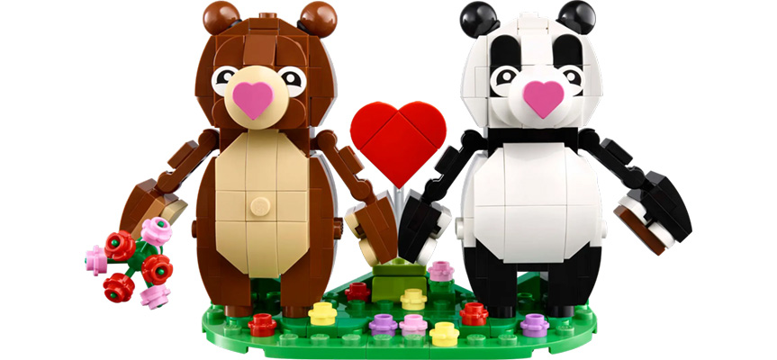 lego valentines 40821 love bear and panda