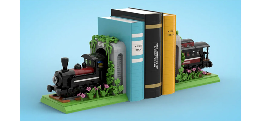 lego train book ends - moc lego ideas