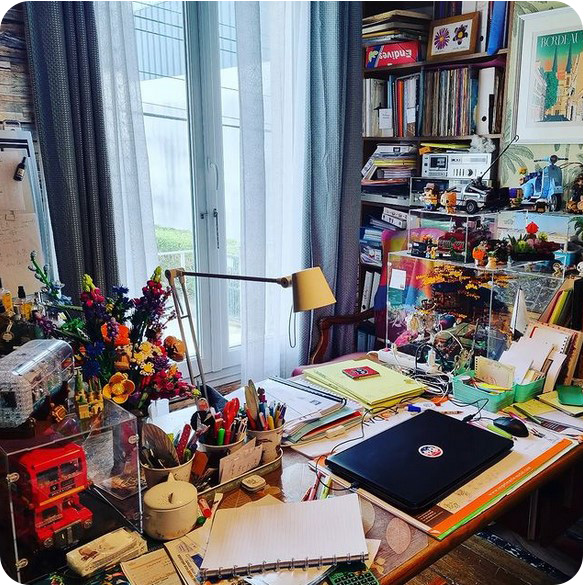 Desk With LEGO Display Cases