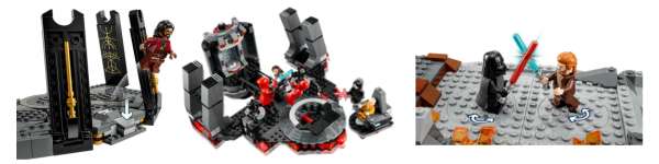 various LEGO Star Wars sets with rotating floor sections