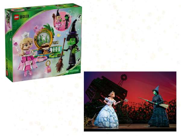 LEGO 75682 box and picture from Wicked musical